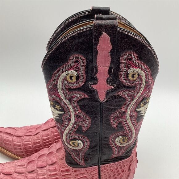 El General Kids Pink Crocodile Cowboy Boots Size 25 Casual - Picture 3 of 14